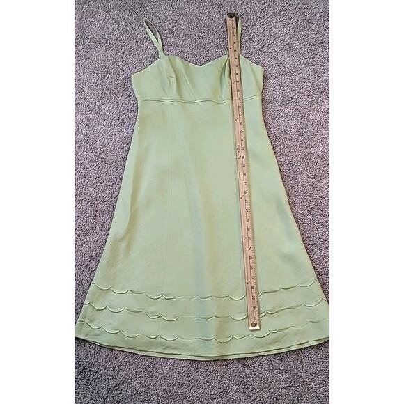 Ann Taylor Loft Linen Summer Dress Lime Green Size 0 Spaghetti Strap EUC - Picture 4 of 7